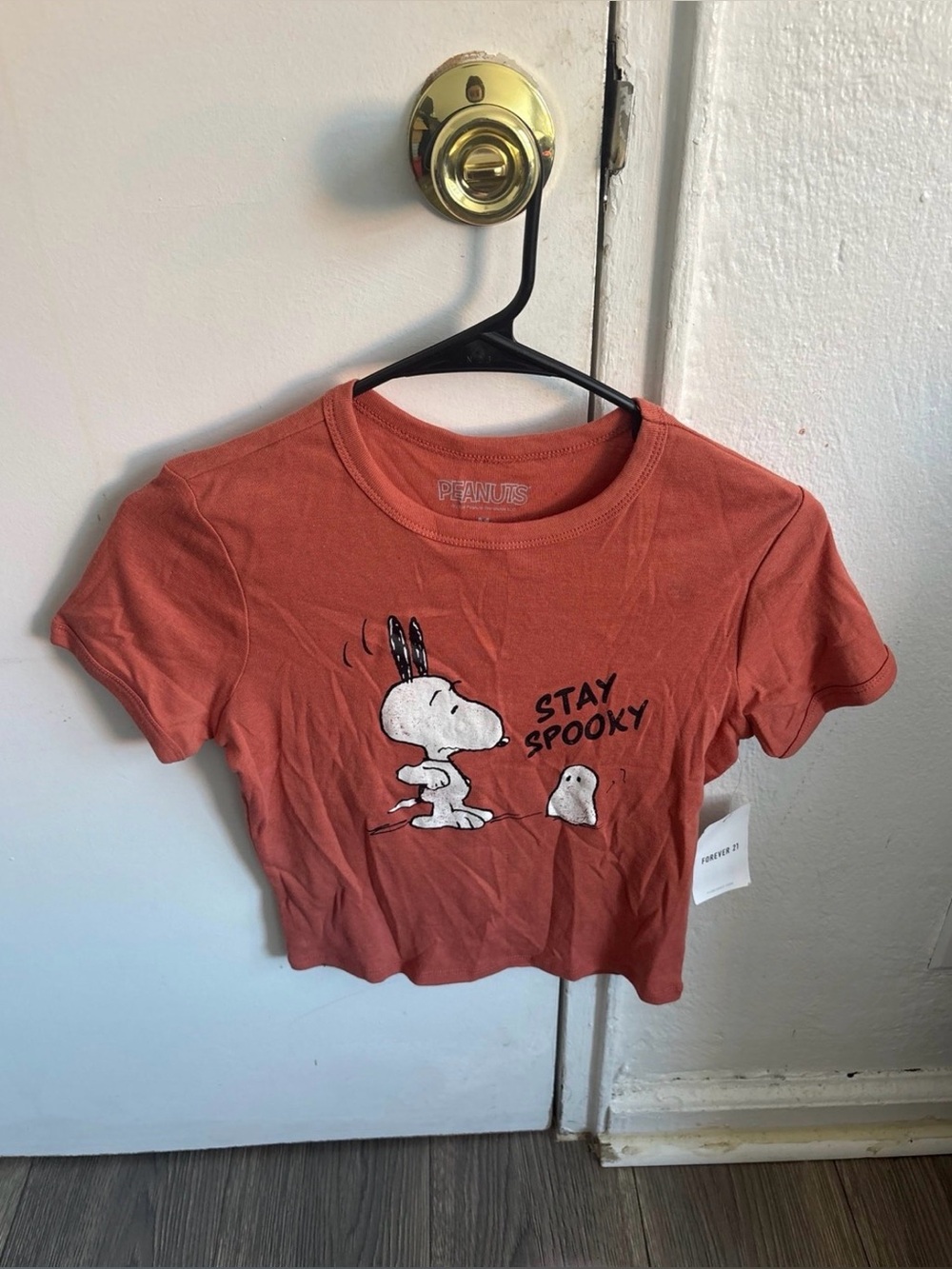 Forever 21 Halloween Snoopy Stay Spooky Baby Tee